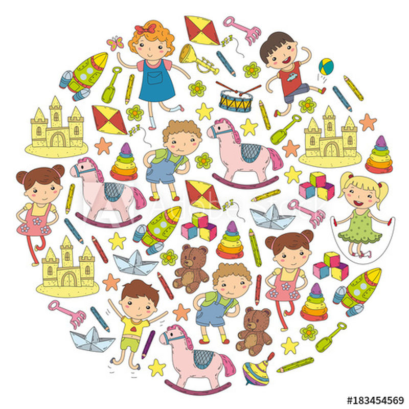 小孩子玩耍-夏令营海滩度假-幼儿园和学龄前儿童-一起玩-一起学习-一起成长-海滩-沙堡-太阳镜-冰淇淋-太阳-球-男女向量模式