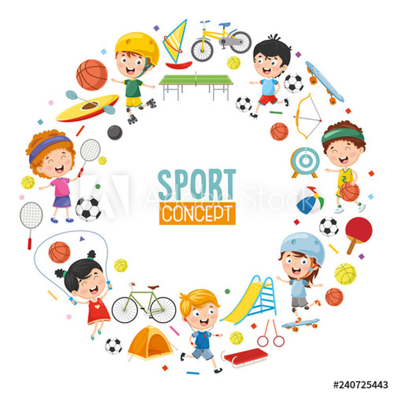 儿童体育概念设计的向量图