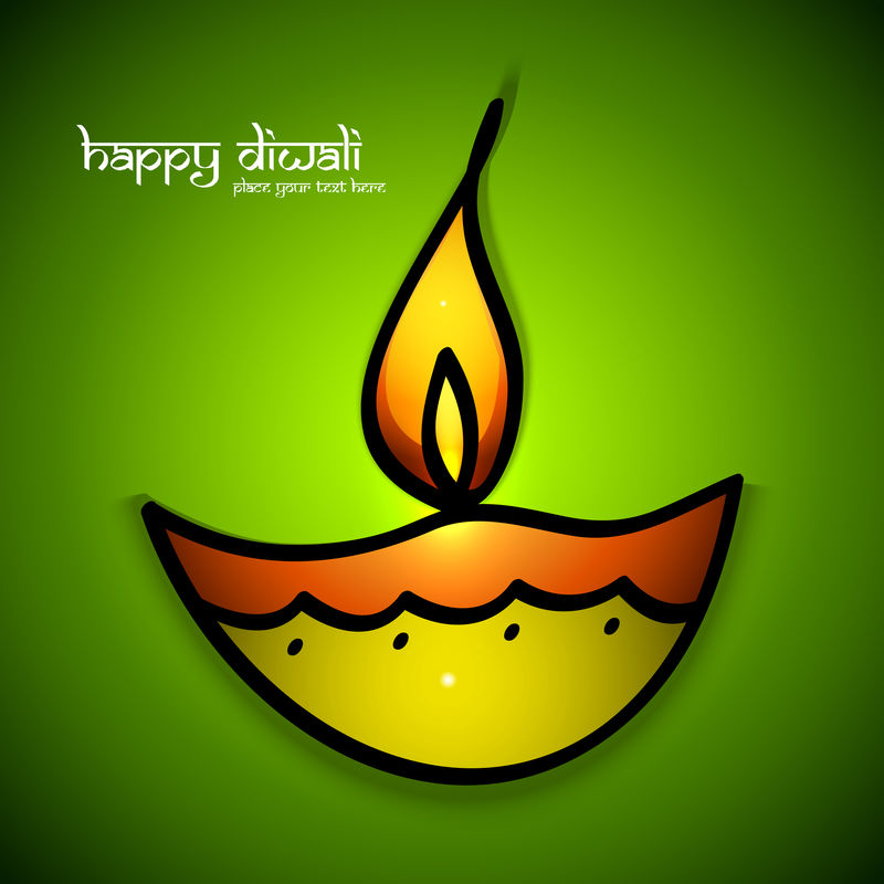 艺术美快乐排灯节彩色艺术排灯节