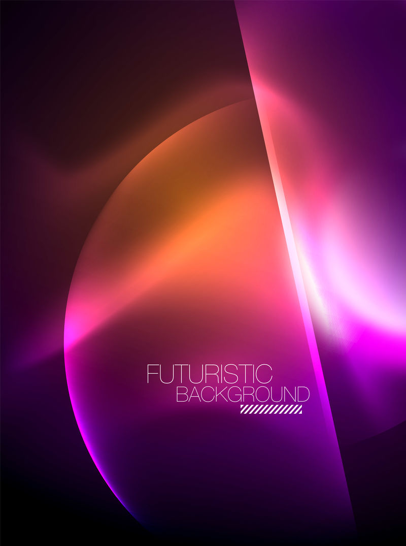 模糊的霓虹发光的圆形抽象的圆形和灯光