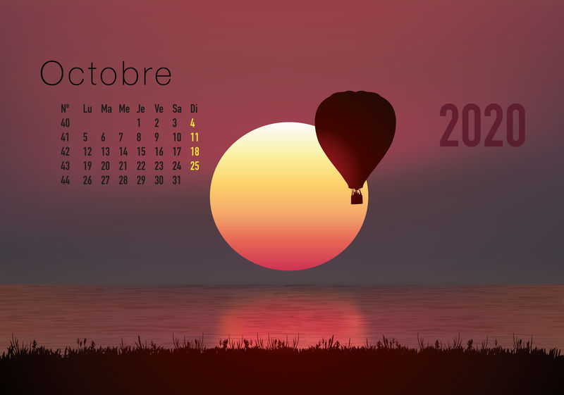 矢量2020年日历设计