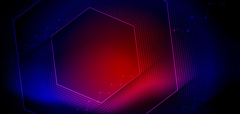 矢量图红色和深蓝色背景中的平滑线