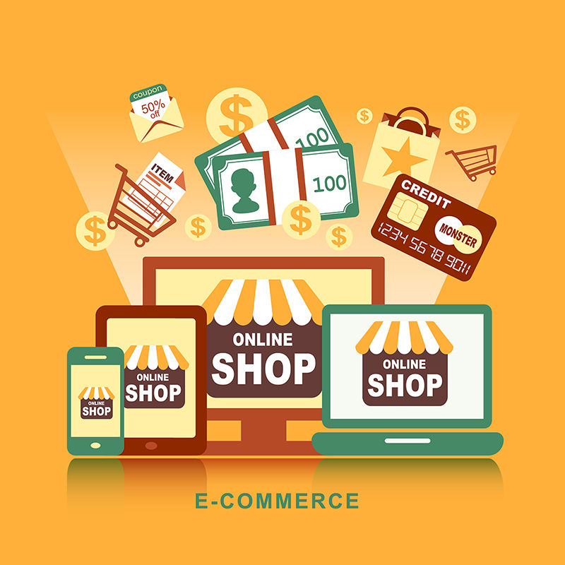 矢量网络购物与安全概念