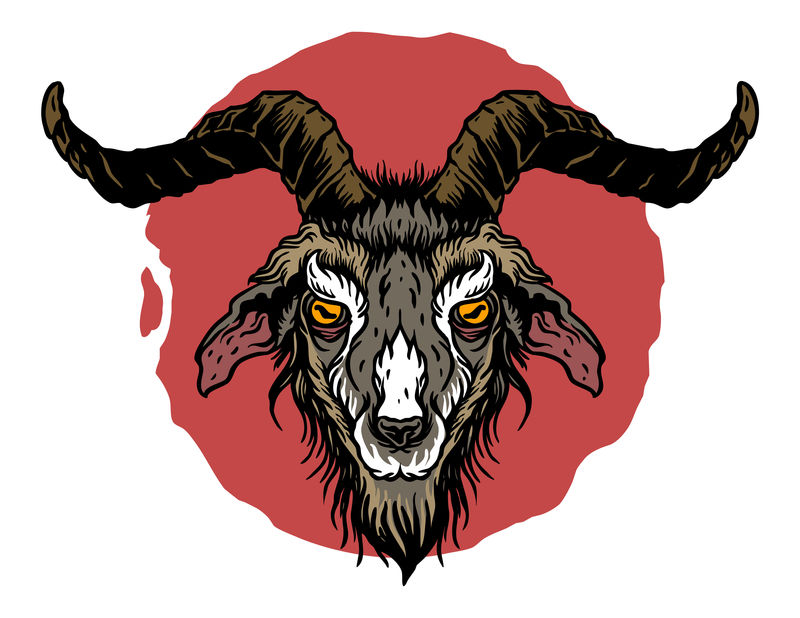 山羊头老派纹身