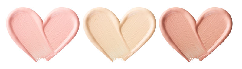 涂抹脸部的粉底化妆品涂片白底隔离