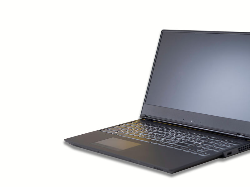 黑色哑光笔记本电脑隔离