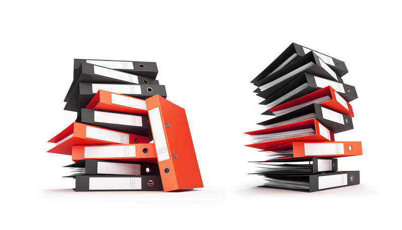 白色背景上的办公活页夹3D插图3D渲染