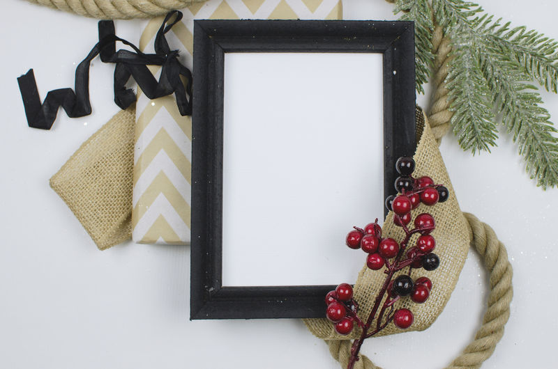 圣诞礼品盒-顶视图-新年购物-放置文本