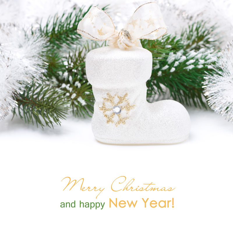 圣诞装饰品-白色靴子独立