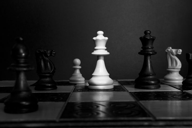 国际象棋在棋盘上拍照