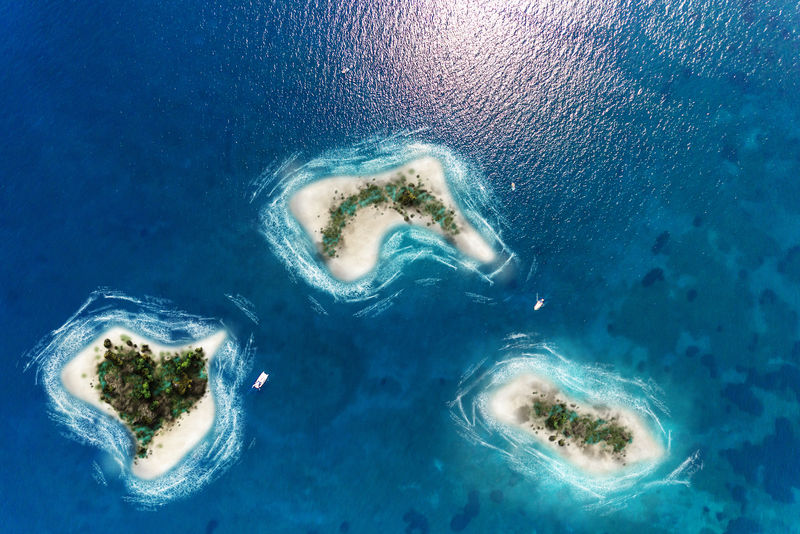 加勒比沙漠岛屿鸟瞰图