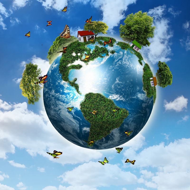 地球表面上有不同的元素-幽默的拼贴