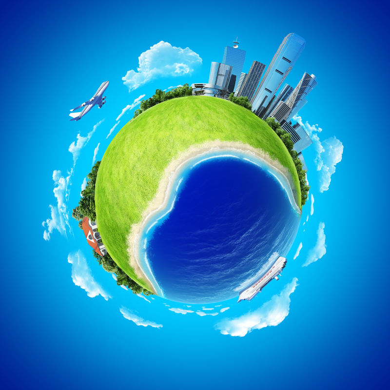 可持续能源清洁资源的世界生态构成