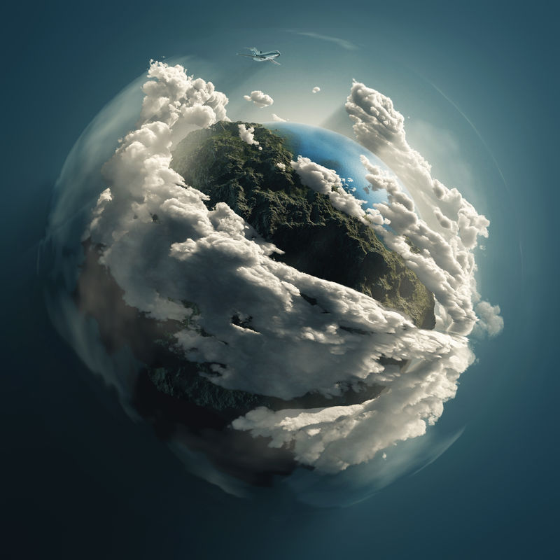 来自太空的多云地球