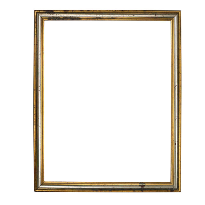 用剪切路径关闭白色背景上孤立的金色框架