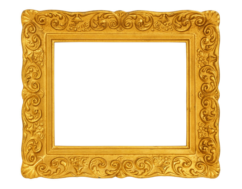 白色背景下的金色复古边框