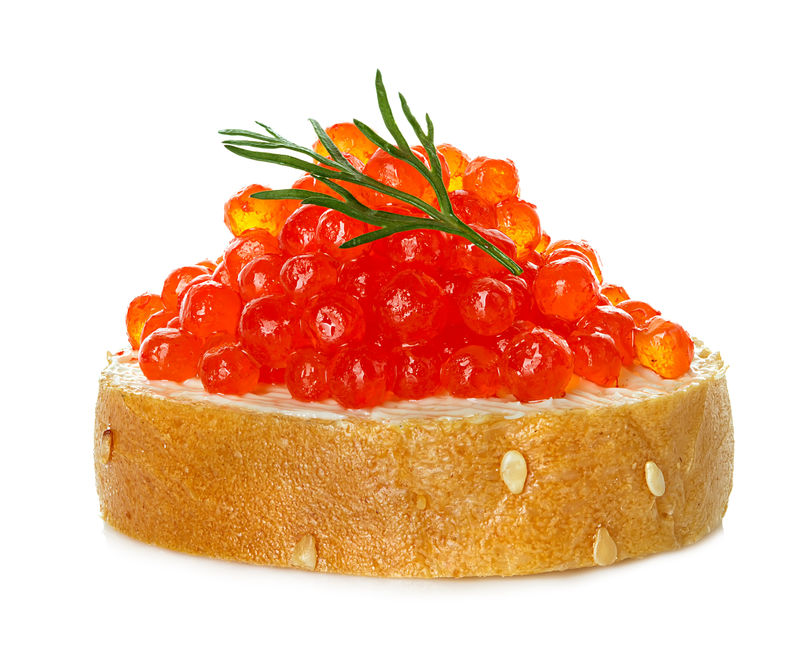 面包隔离红鱼子酱