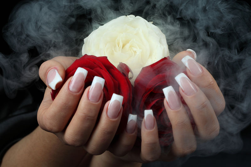 手中的红玫瑰-爱的概念