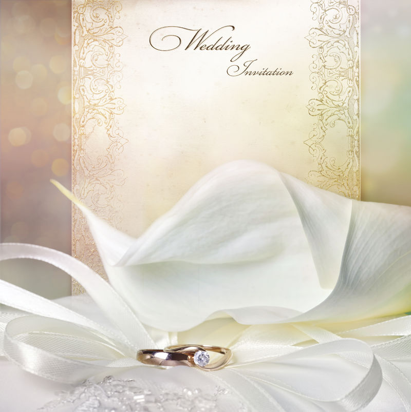 马蹄莲金环婚礼请柬