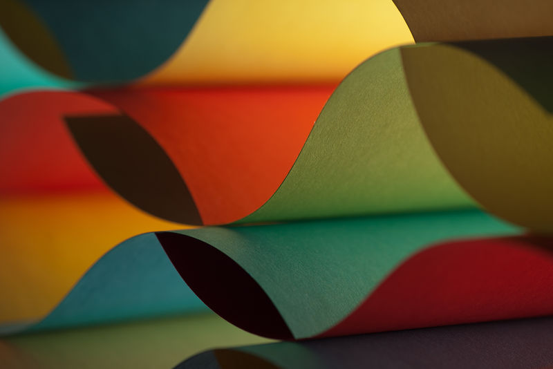 曲线纸彩色折纸图案的图形抽象图像