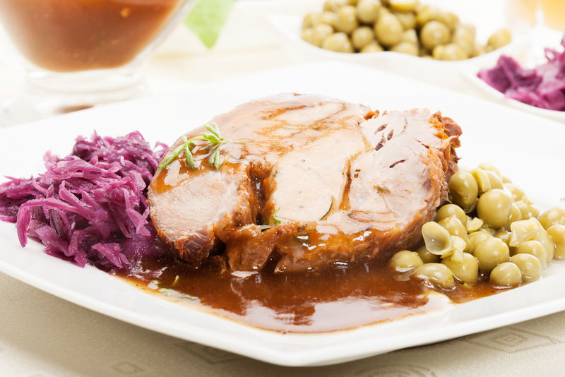 酱汁烤猪肉选择性聚焦