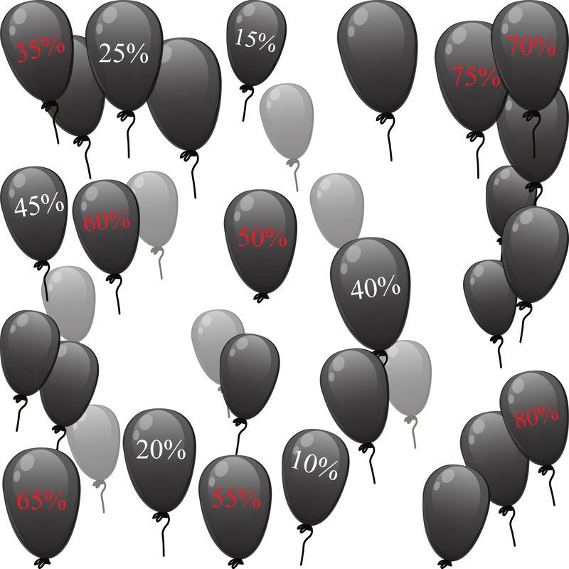 有折扣的黑色气球