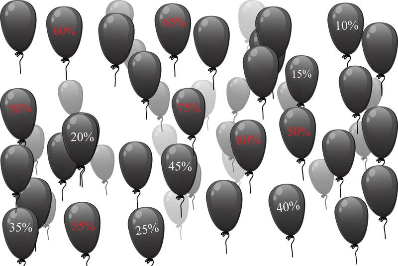 有折扣的黑色气球