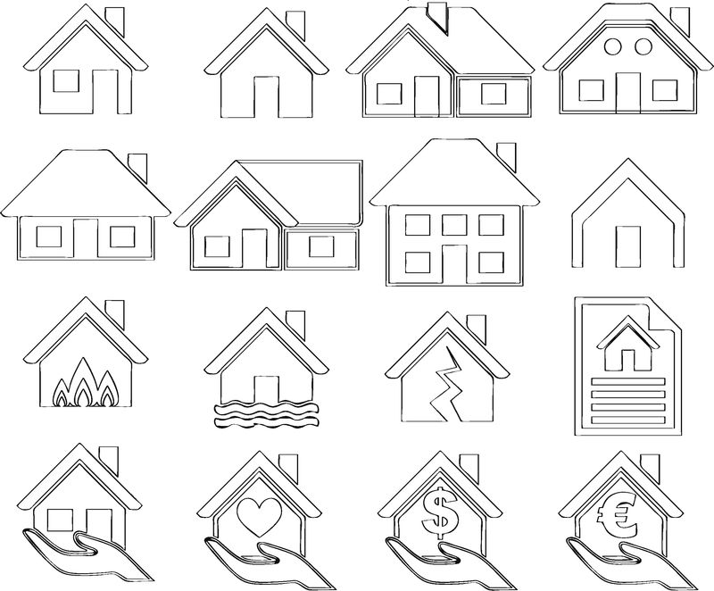 以细线样式设置的住宅图标