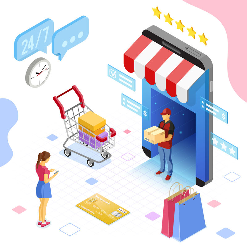 网上购物交付等距概念