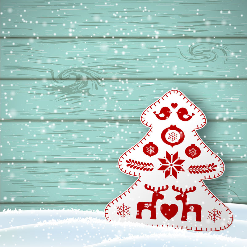 北欧风格的圣诞节动机插图