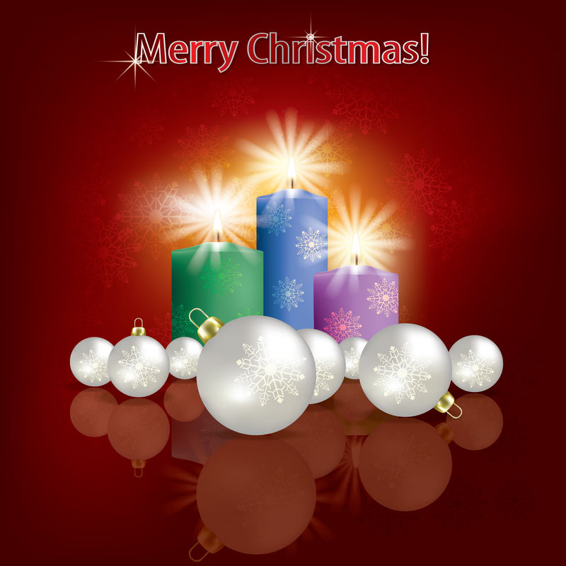 圣诞装饰品和蜡烛