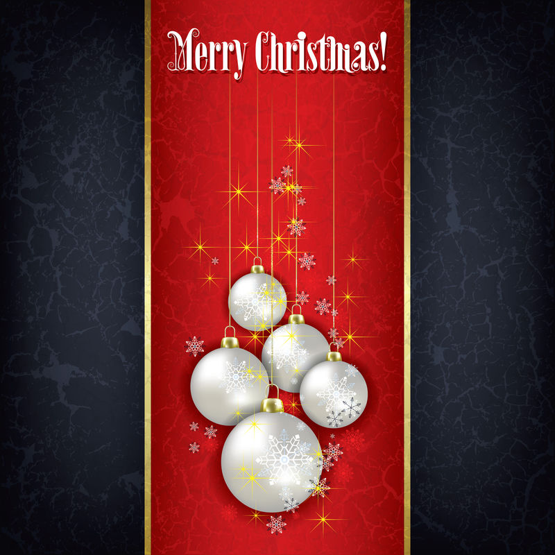 圣诞祝福装饰在肮脏的红色背景上