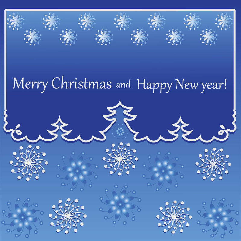 圣诞树的剪影-窗帘-横幅设计海报贺卡请柬仪式