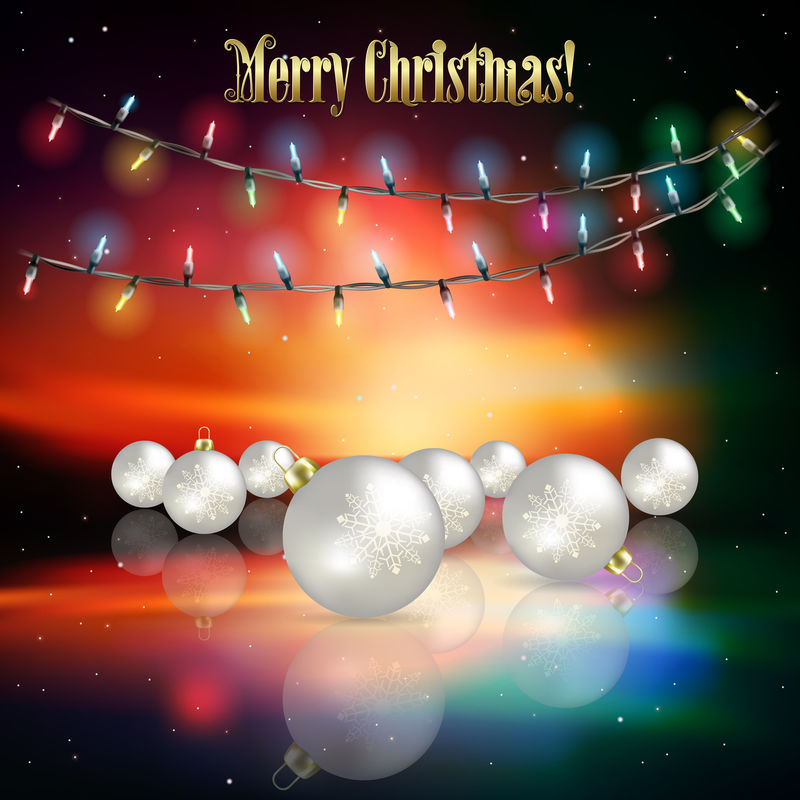 带有圣诞灯的抽象背景