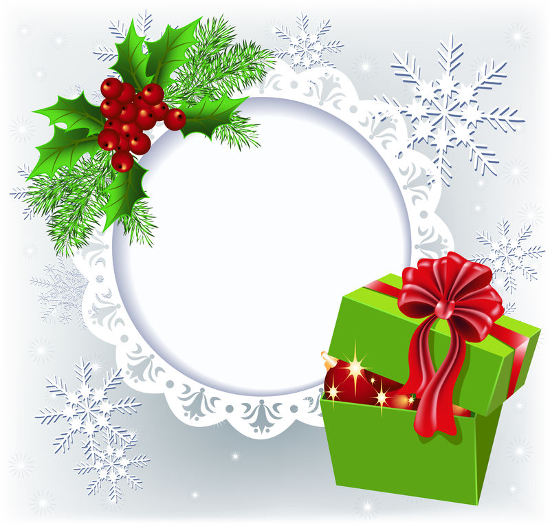 圣诞圆框礼品盒