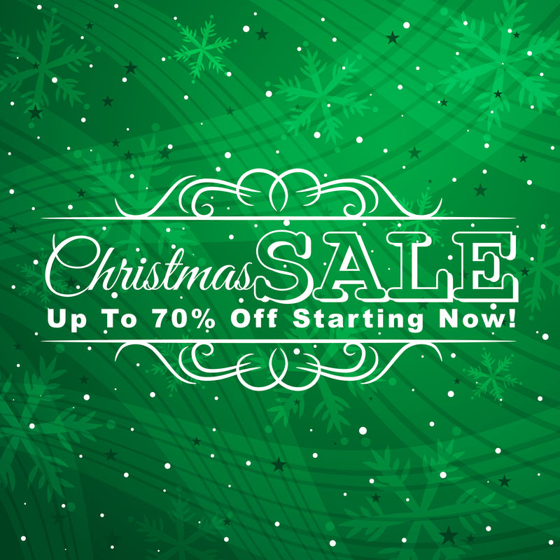 绿色圣诞节背景带待售标签矢量