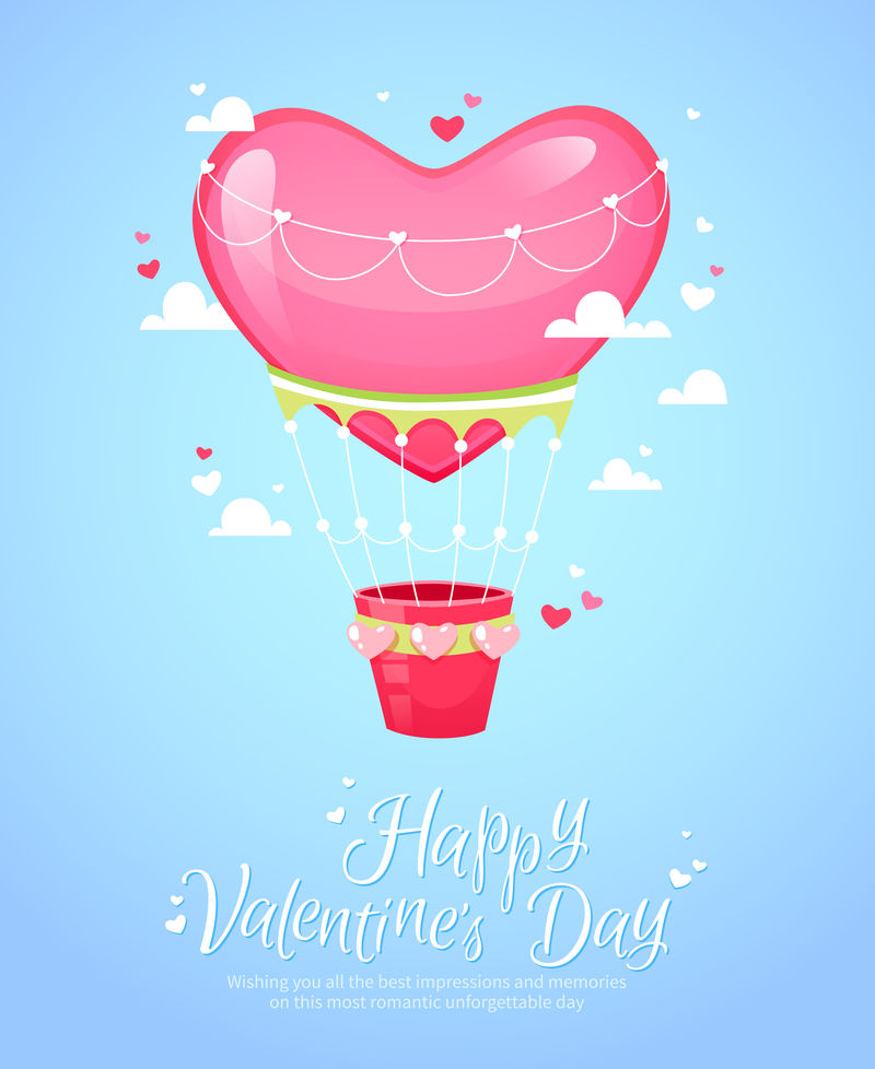 浪漫气球复古明信片