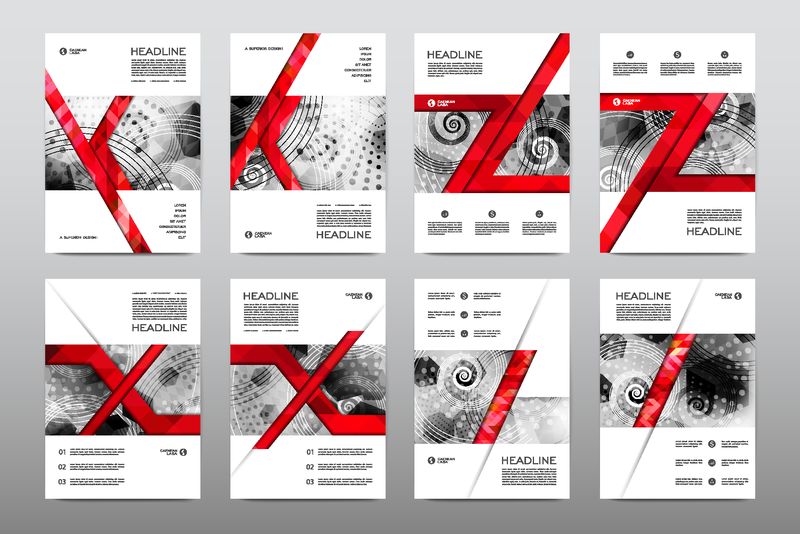 宣传册版面设计范本矢量设计-杂志小册子覆盖抽象背景
