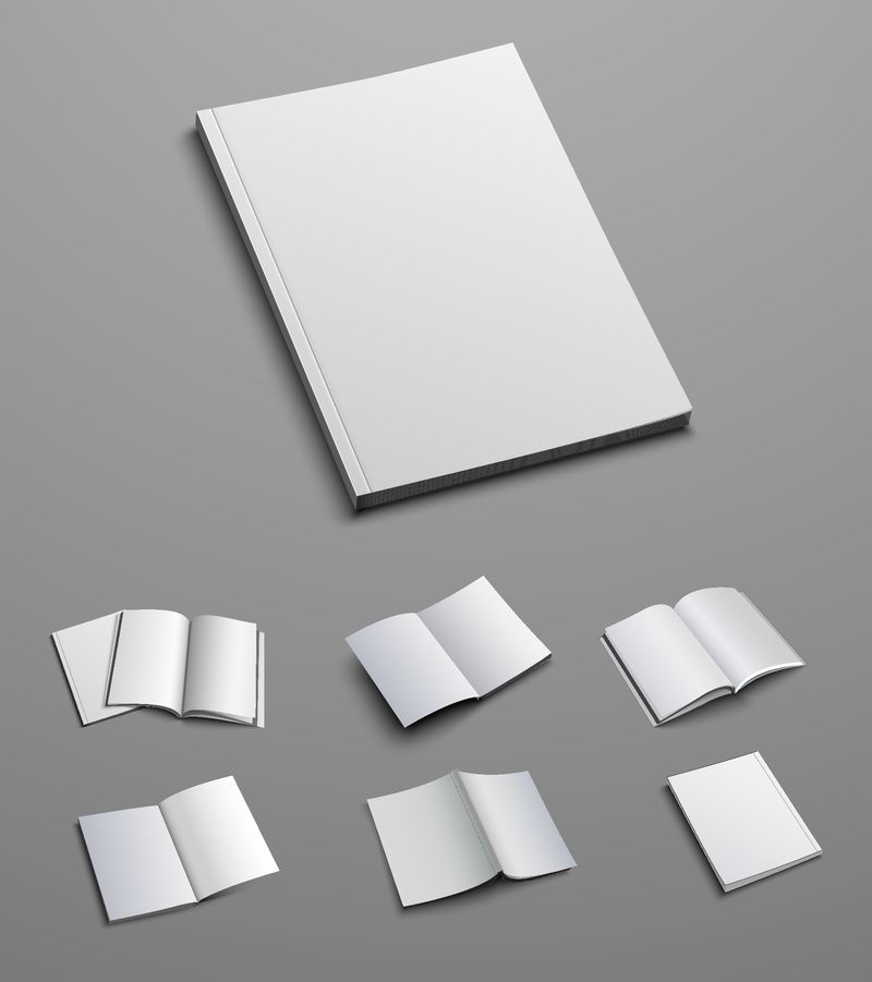 模型目录小册子或小册子杂志的大矢量集-设计展示模板