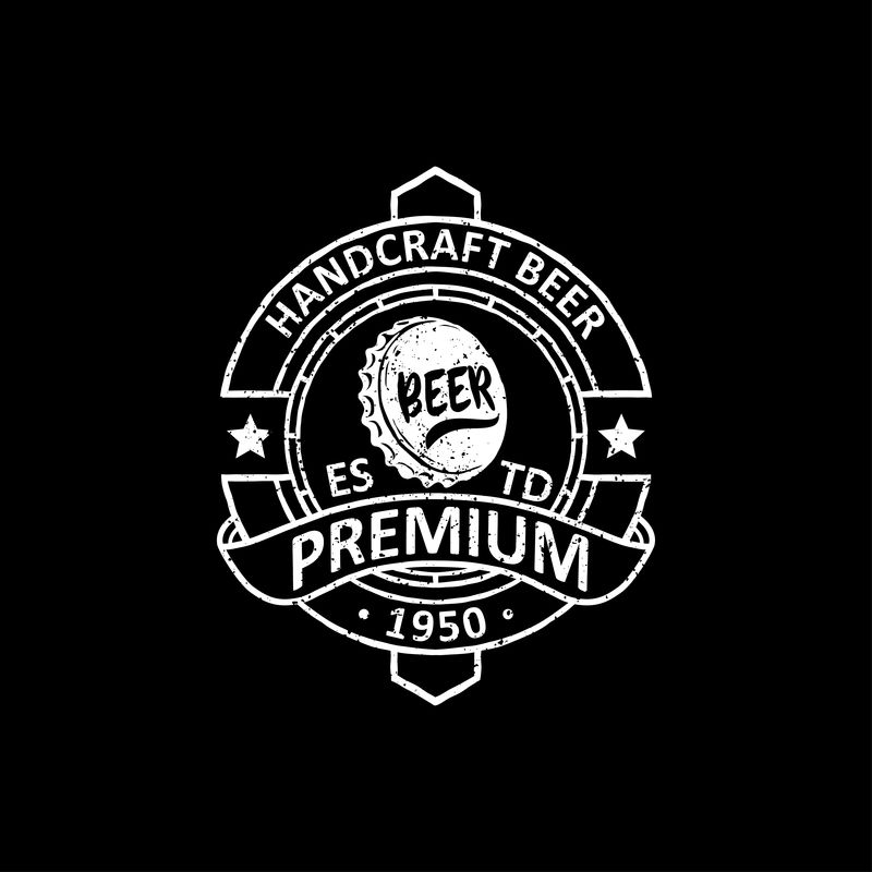 老式啤酒厂徽章标签标志和标志