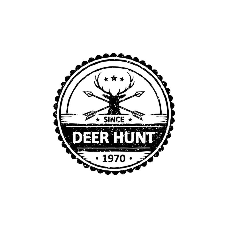 猎人运动徽章标签标志和标志