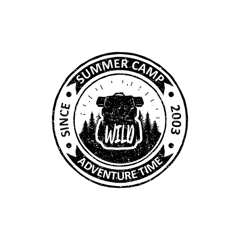 复古探险徽章标签标志和标志