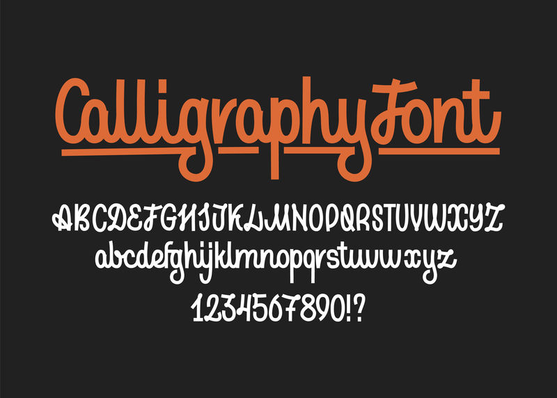 4202336书法矢量字体手写笔风格