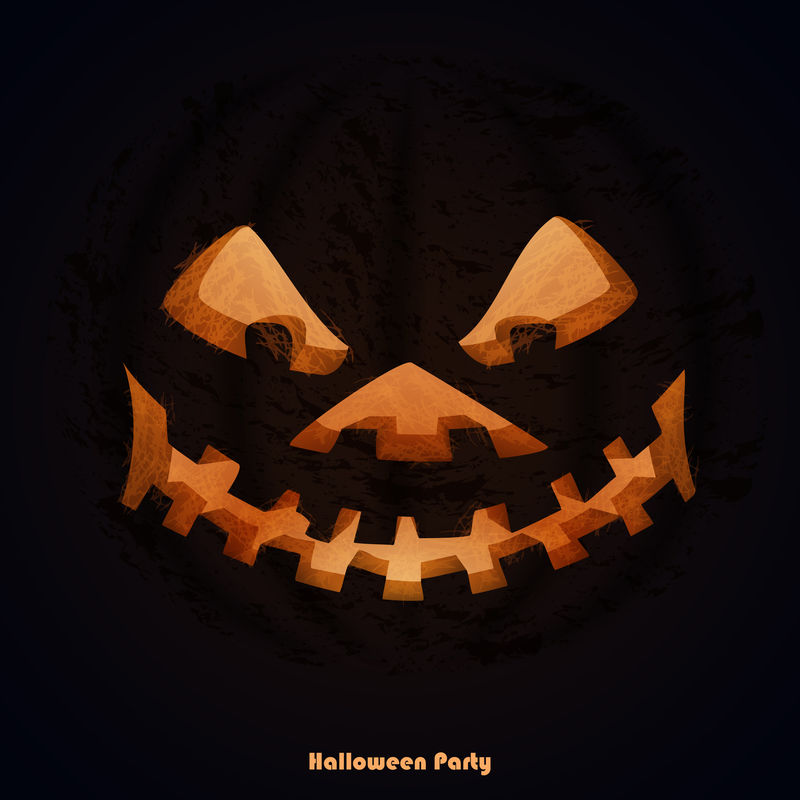 可怕的万圣节南瓜派对邀请与空间为您的文字-矢量图