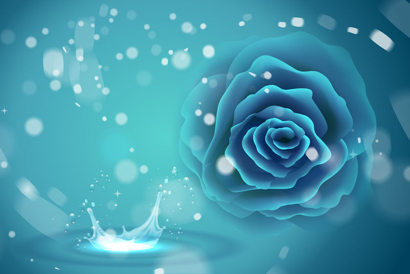 带有抽象发光玫瑰的深色横幅