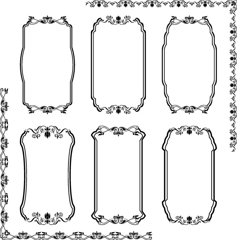 一套复古装饰框架-矢量图