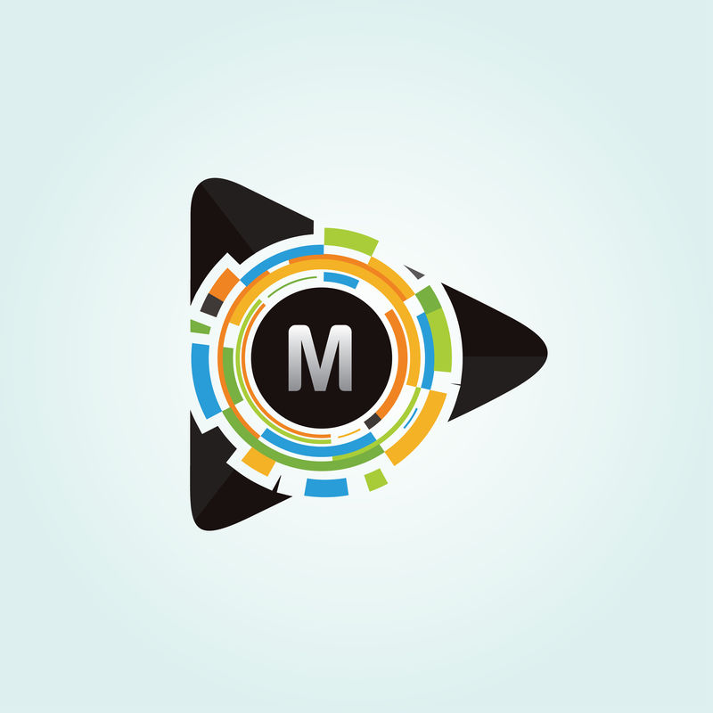 虚拟数据M字母徽标