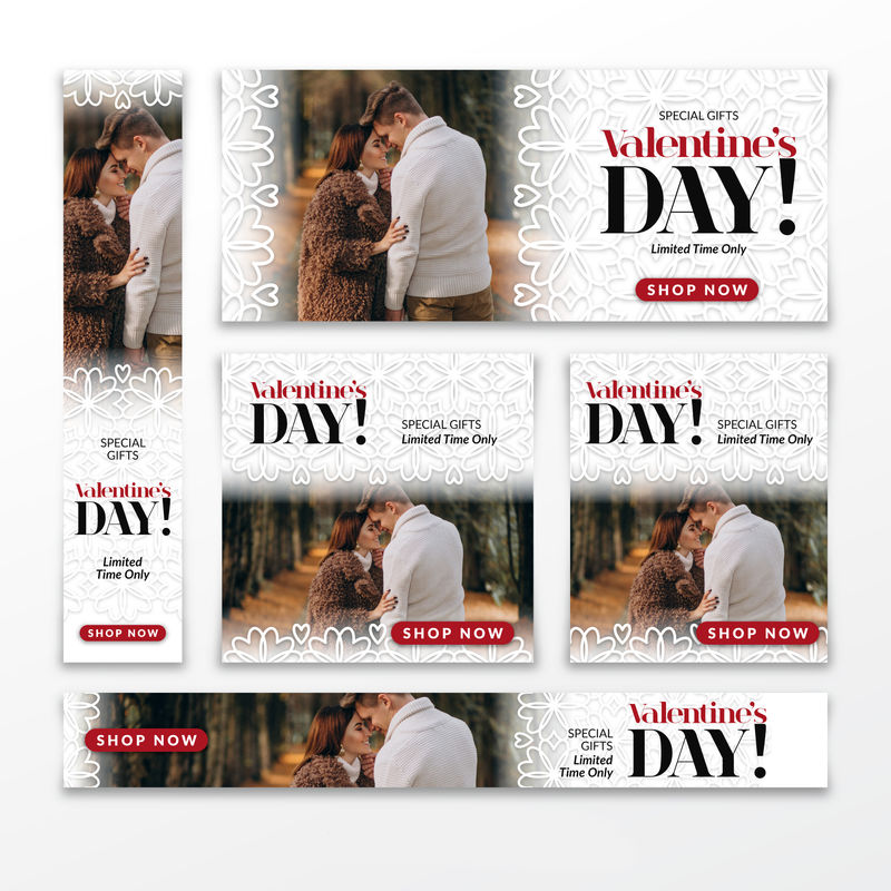 矢量情人节请帖设计