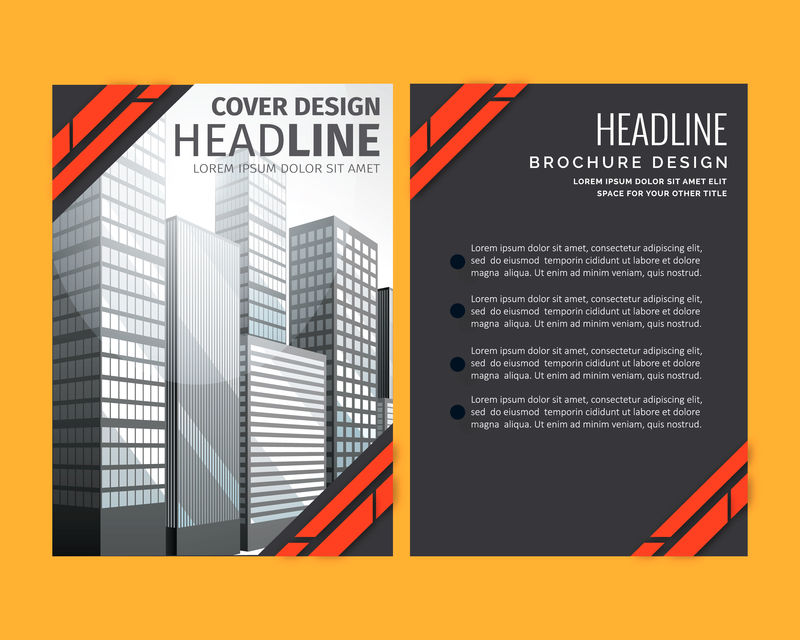 业务抽象向量模板-小册子设计封面现代布局年度报告海报A4格式的传单彩色三角形技术科学市场的几何图形和浅色背景