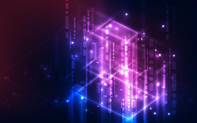 抽象的未来主义数字技术背景-图解向量